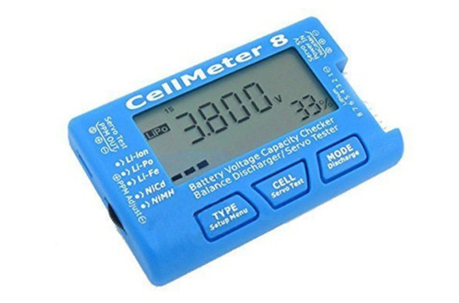 Battery Accessories | Batt/Charger Fuse Cellmeter 8 Digital Battery Tester 2S-8S ( With Back Light)