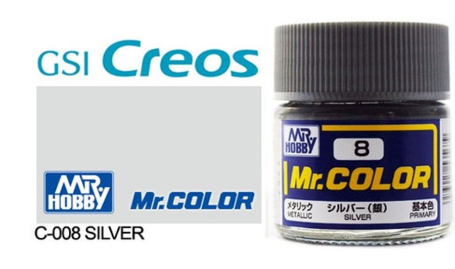 Mr. Hobby Paint | Accessories Mr Hobby Gunze - C008 Mr Color Metallic Silver