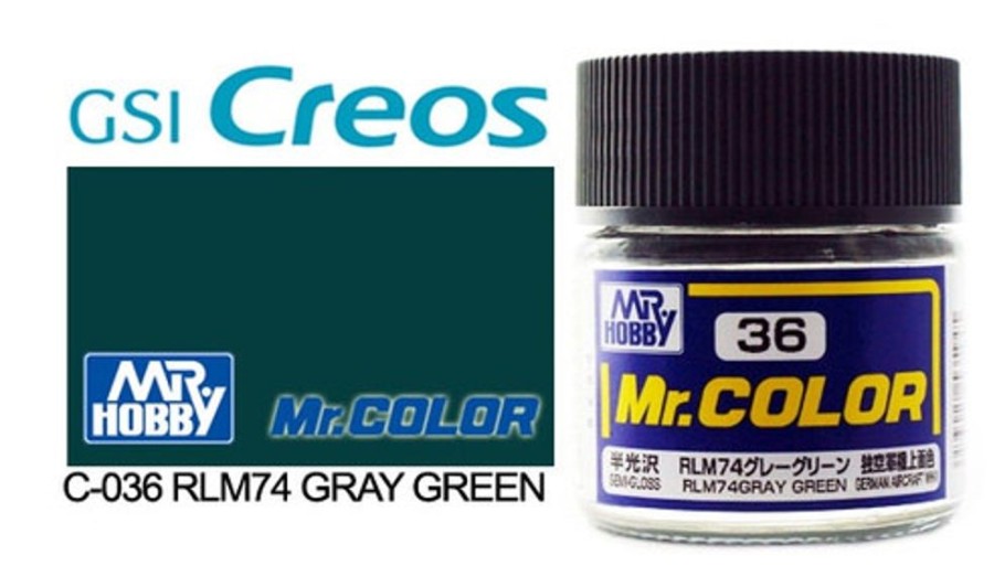 Mr. Hobby Paint | Accessories Mr Hobby Gunze - C036 Mr Color Semi Gloss Rlm74 Grey Green