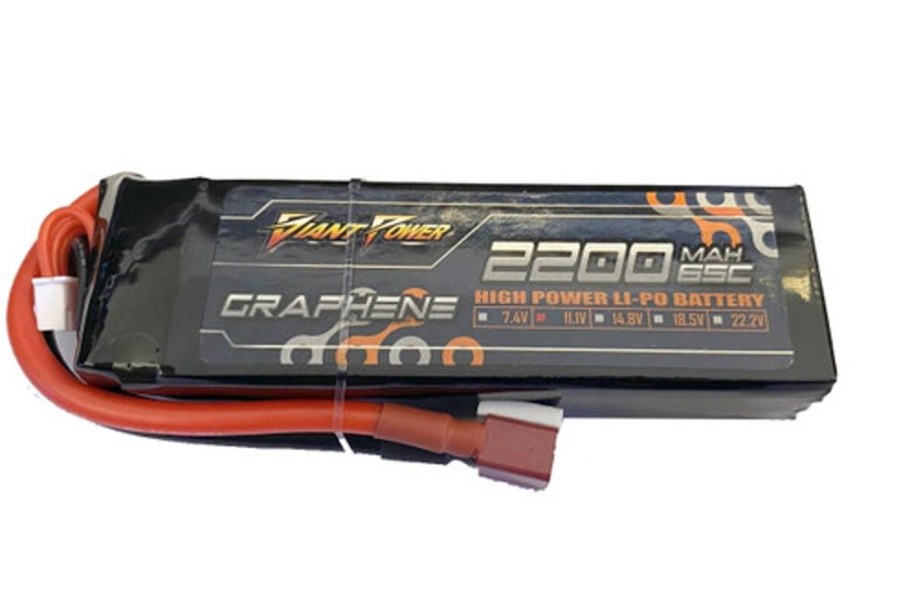 Lithium Polymer Batteries | Batt/Charger Giant Power Giant Power 3S 11.1V 2200Mah 65C Li-Po W/ T-Plug