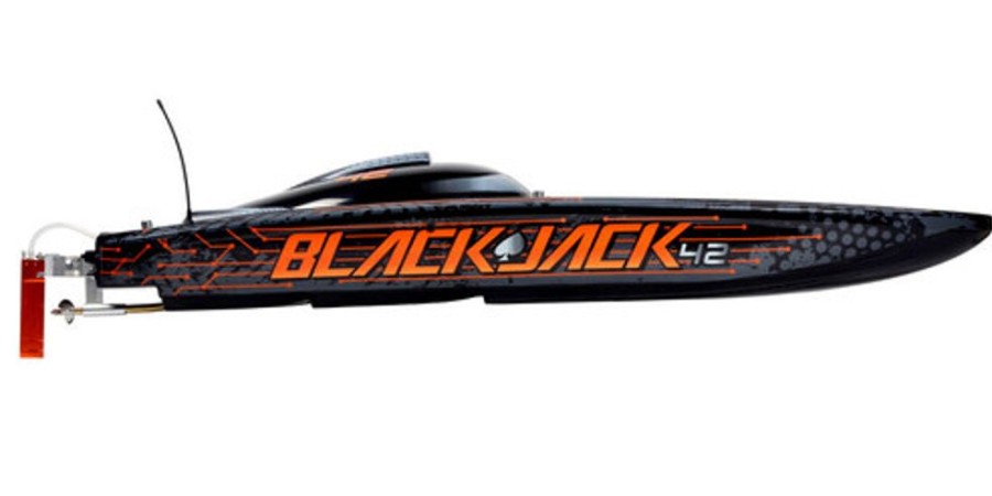 Boats ProBoat Blackjack 42-Inch Brushless 8S Catamaran, Black/Oranage:Rtr 55+ Mph By Pro Boat