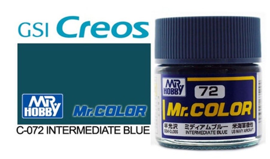 Mr. Hobby Paint | Accessories Mr Hobby Gunze - C072 Mr Color Semi Gloss Intermediate Blue