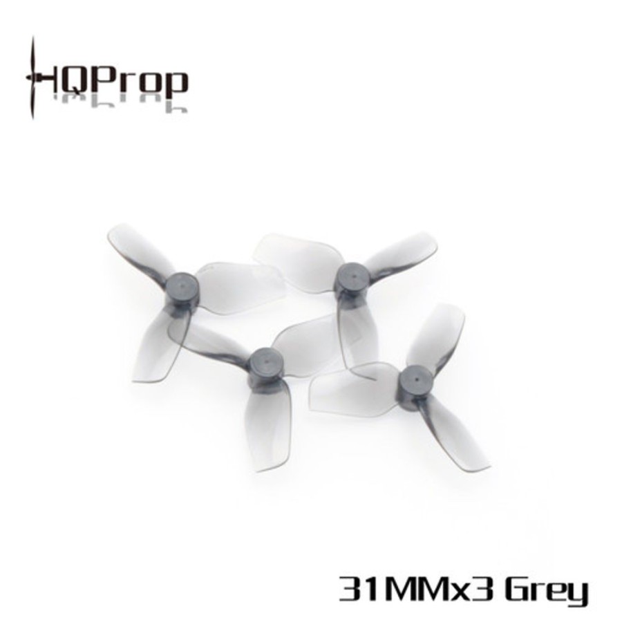 Propellers | Parts HQProp Hq Micro Whoop Prop 31Mmx3 (2Cw+2Ccw)-0.8Mm Shaft (Grey)