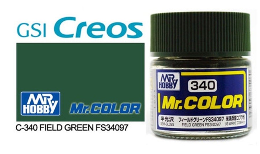 Mr. Hobby Paint | Accessories Mr Hobby Gunze - C340 Mr Color Semi Gloss Field Green Fs34097