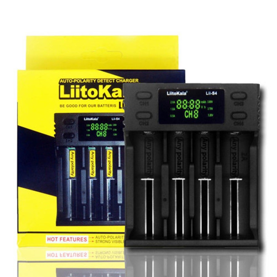 Multi Function Charger | Batt/Charger LiitoKala Liitokala Lii-S4 Lcd Charger 3.7V 18650 18350 18500 16340 21700 20700B 20700 14500 26650 1.2V Aa / Aaa