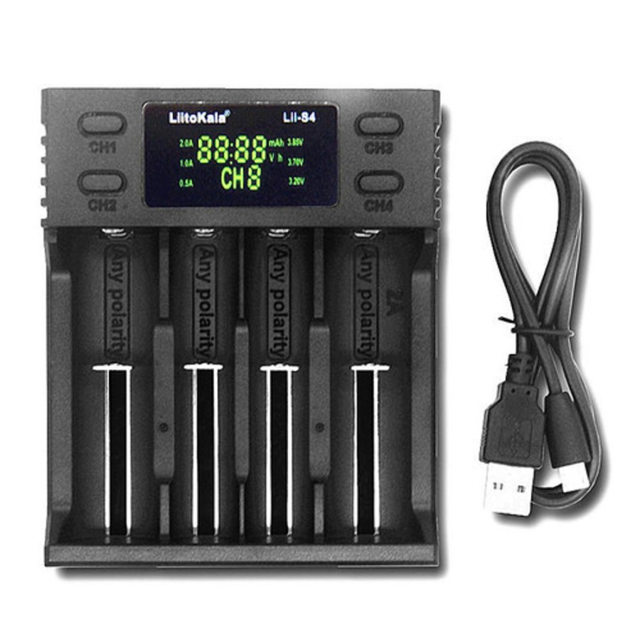 Multi Function Charger | Batt/Charger LiitoKala Liitokala Lii-S4 Lcd Charger 3.7V 18650 18350 18500 16340 21700 20700B 20700 14500 26650 1.2V Aa / Aaa