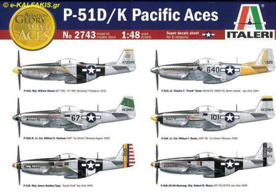 Aircraft | Model & Die-Cast Italeri Italeri - 1/48 P-51D/K Pacific Aces Plastic Model Kit [1-2743]