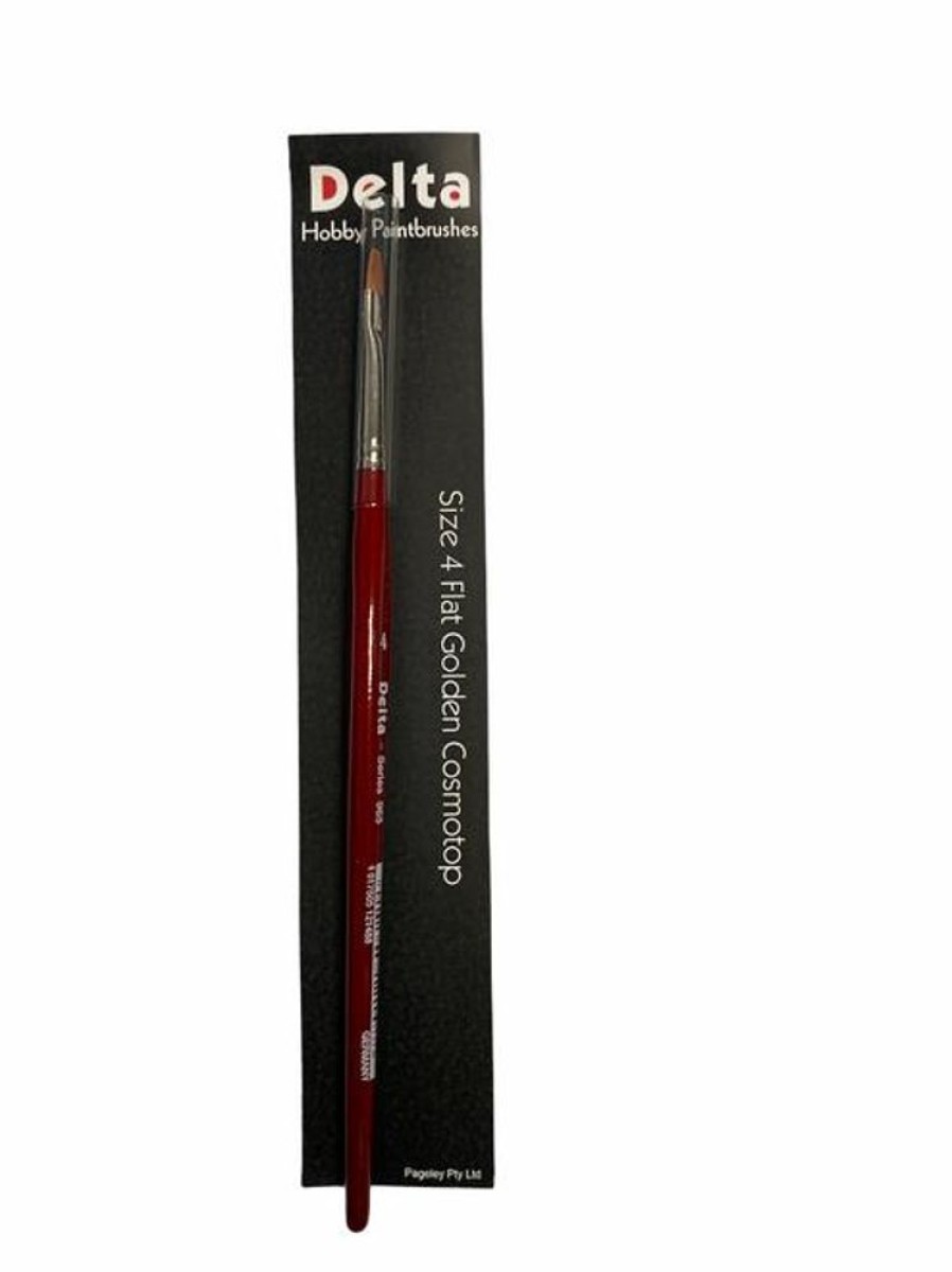 Delta Brushes | Accessories Delta Delta Paintbrush Size 4 Flat Golden Cosmotop