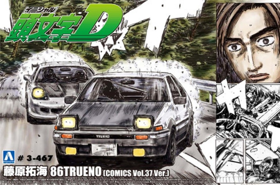 Cars | Model & Die-Cast Aoshima Aoshima - 1/24 Initial D No.6 Fujiwara Takumi 86 Trueno Specification Comics Volume 37