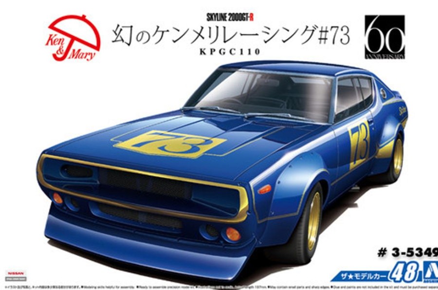 Cars | Model & Die-Cast Aoshima Aoshima - 1/24 The Model Car No.48 Nissan Kpgc110 Skyline 2000Gt-R Racing #73