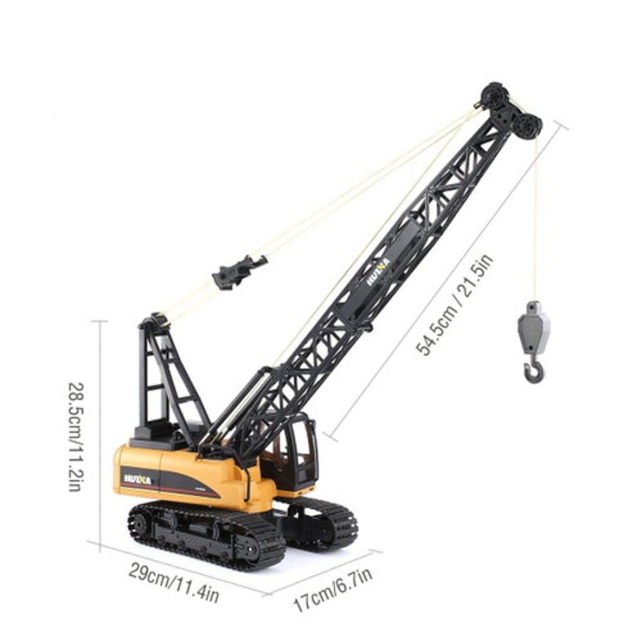 Cars/Tanks Huina Huina 1572 15Ch Rc Alloy Crane 1/14 2.4Ghz Engineering Construction Truck Car