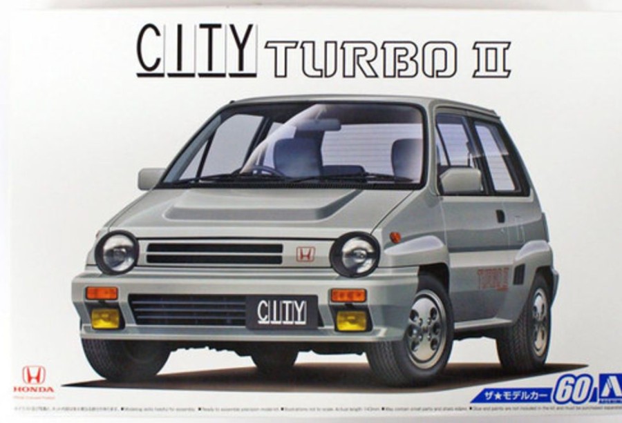 Cars | Model & Die-Cast Aoshima Aoshima The Model Car 60 Honda Aa City Turbo Ii 1985 1/24 Scale Kit