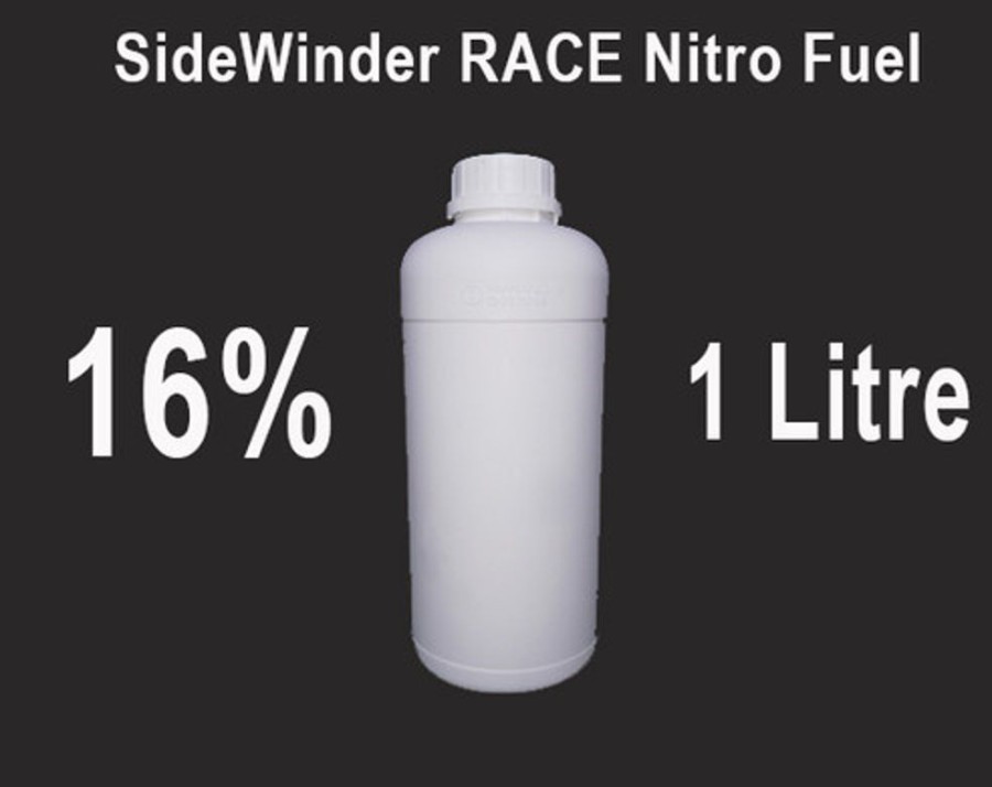 Accessories Sidewinder Sidewinder Race 16% Model Engine Fuel, On Road/Off Road, Non Ringed Engine, 12% Oil.1L (Pick Up Only)