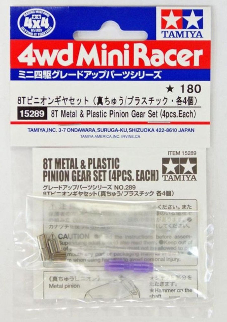 Parts Tamiya Tamiya 15289 Mini 4Wd 8T Metal & Plastic Pinion (4)