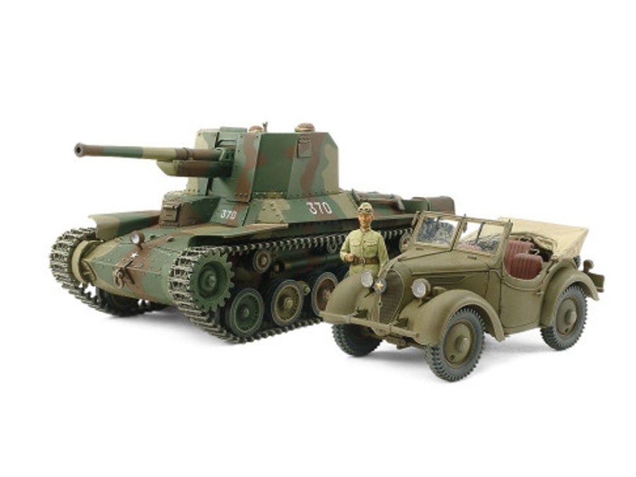 Military | Model & Die-Cast Tamiya Tamiya - 1/35 Type 1 Self-Propelled Gun & Kurogane 4X4 Plastic Model Kit [25187]