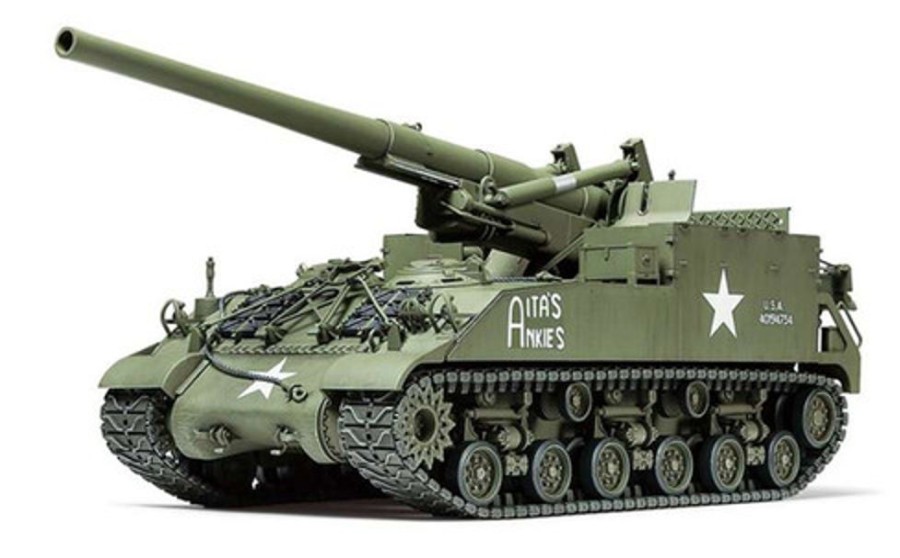 Military | Model & Die-Cast Tamiya Tamiya - 1/35 U.S. Self-Propelled 155Mm Gun M40 Wwii Plastic Model Kit W/8 Figures & Pe Parts [35351]