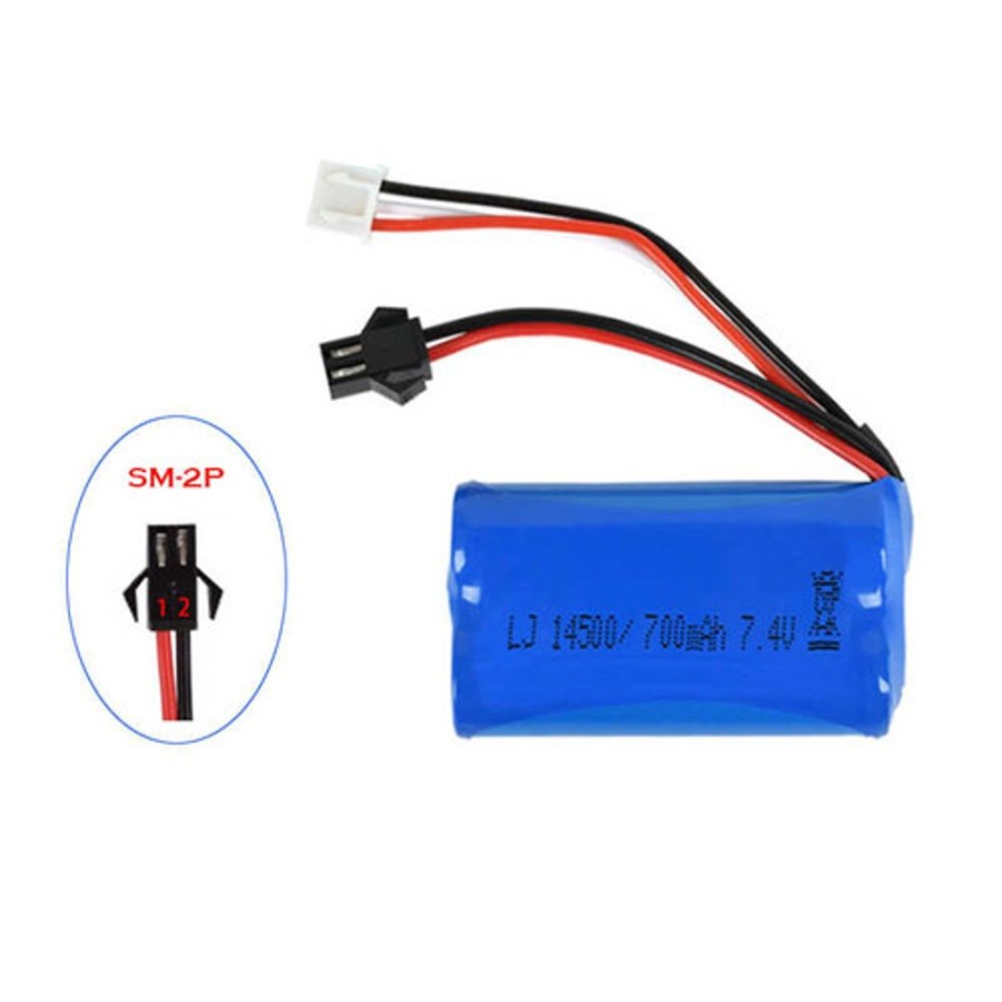 Li-On Battery | Batt/Charger WPL Wpl 14500 600Mah 7.4V Li-On Battery (For D12 Truck) Sm-2P Plug