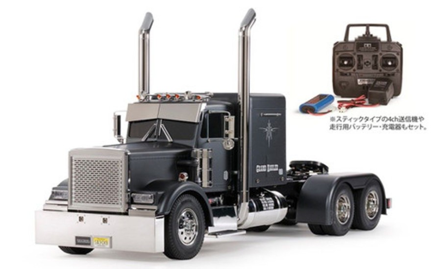 Trucks & Trailers | Cars/Tanks Tamiya Tamiya - 1/14 Grand Hauler Black Edition (Matte Black) [56356] W/ 4Ywd 4 Channel Radio