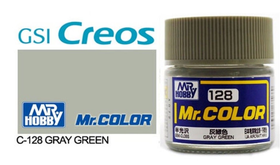 Mr. Hobby Paint | Accessories Mr Hobby Gunze - C128 Mr Color Semi Gloss Grey Green