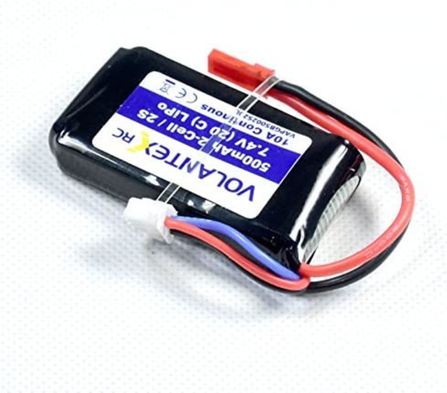 Lithium Polymer Batteries | Batt/Charger Volantex Volantex Rc 500Mah 2S 7.4V 20C Lipo Battery With Jst Plug For 750Mm P51