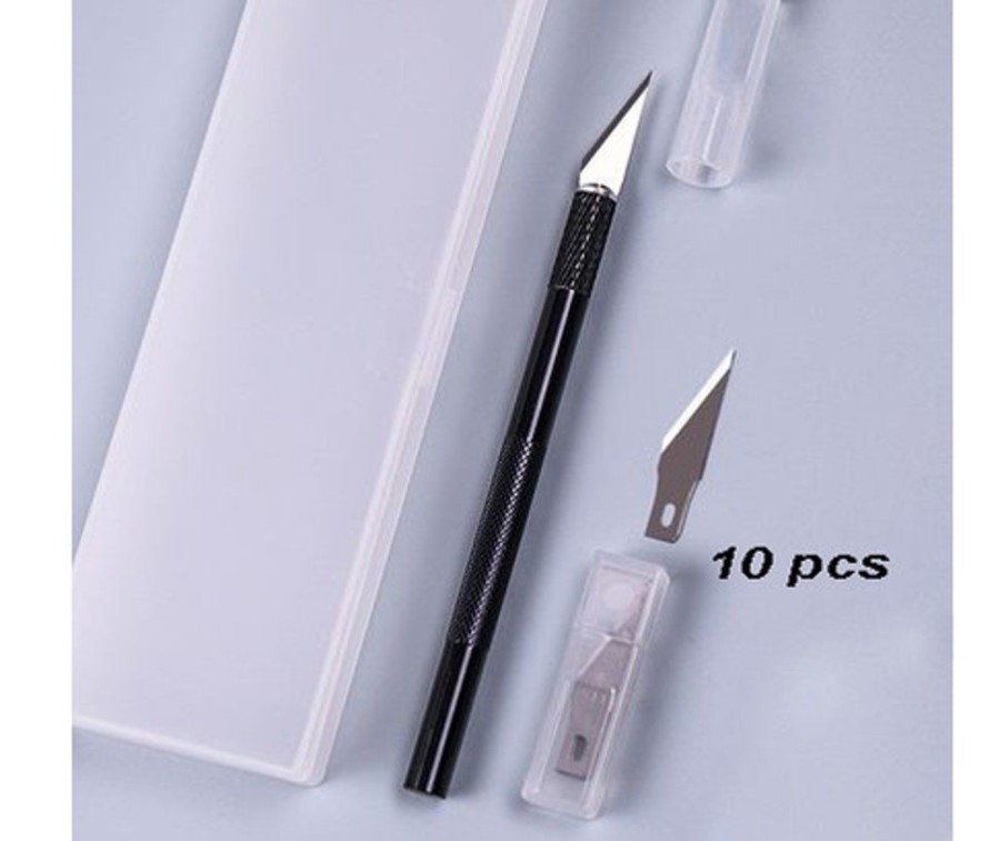 Craft Tools | Accessories Deli Deli Modle Carving Knife ( Alloy Handle) + 10 Pcs Spare Blade