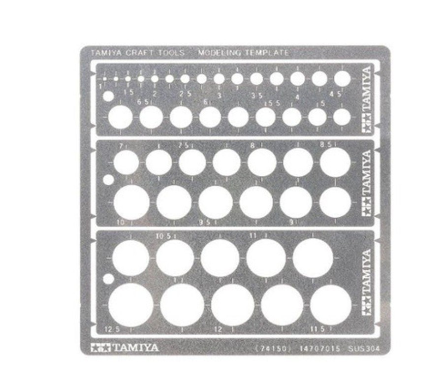 Craft Tools | Accessories Tamiya Tamiya - Modeling Template (Round/1-12.5Mm) [74150]