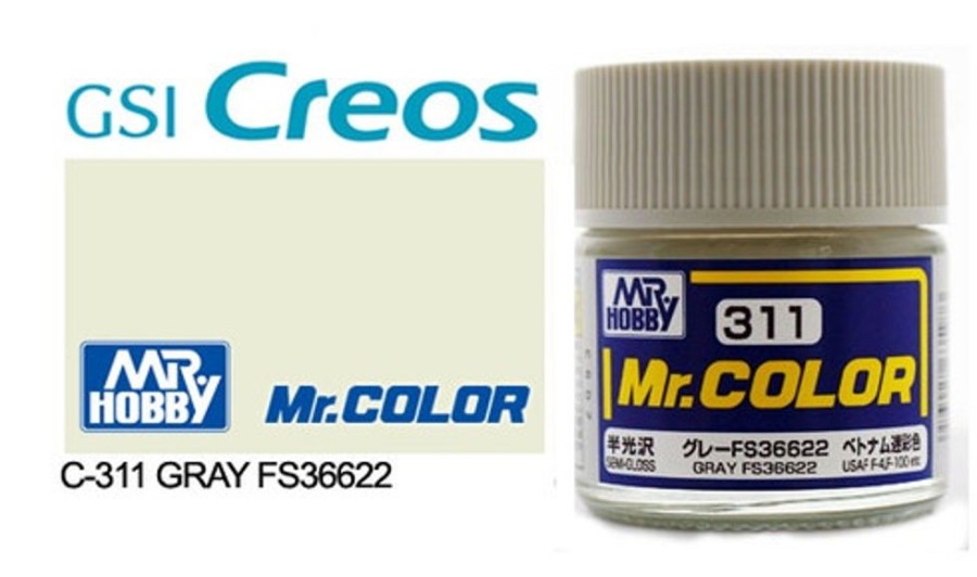 Mr. Hobby Paint | Accessories Mr Hobby Gunze - C311 Mr Color Semi Gloss Grey Fs36622