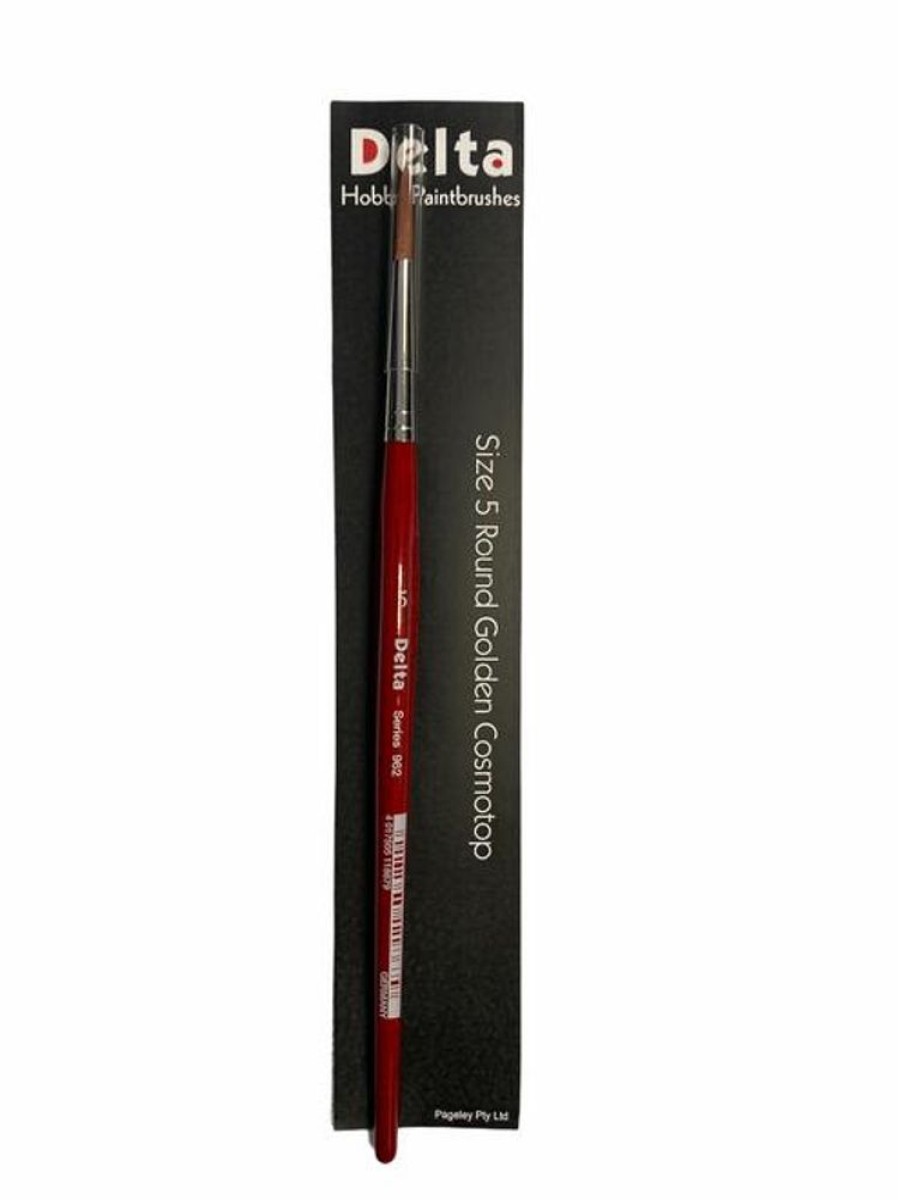 Delta Brushes | Accessories Delta Delta Paintbrush Size 5 Round Golden Cosmotop