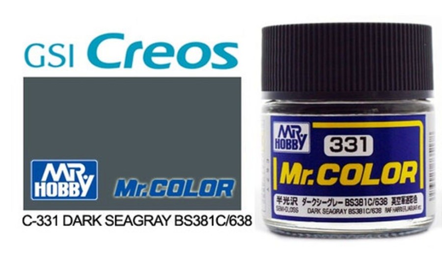 Mr. Hobby Paint | Accessories Mr Hobby Gunze - C331 Mr Color Semi Gloss Dark Sea Grey Bs381/C638