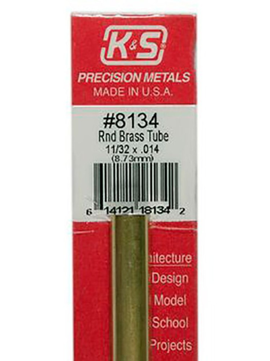 Brass | Accessories K&S K&S Brass Round Tube 11/32" X 12" #8134