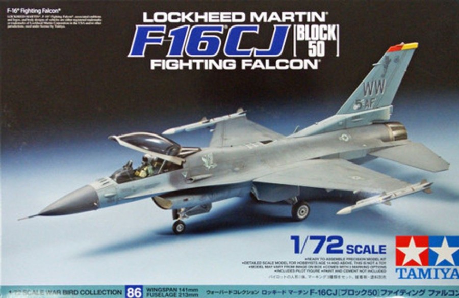 Aircraft | Model & Die-Cast Tamiya Tamiya - 1/72 Lockheed Martin F-16Cj Block 50 Fighting Falcon Plastic Model Kit [60786]