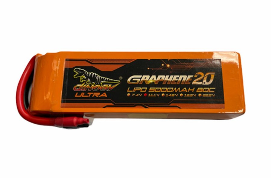 Lithium Polymer Batteries | Batt/Charger Giant Power Dinogy Ultra Graphene 2.0 4S 14.8V 5000Mah 80C Li-Po With Traxxas Plug