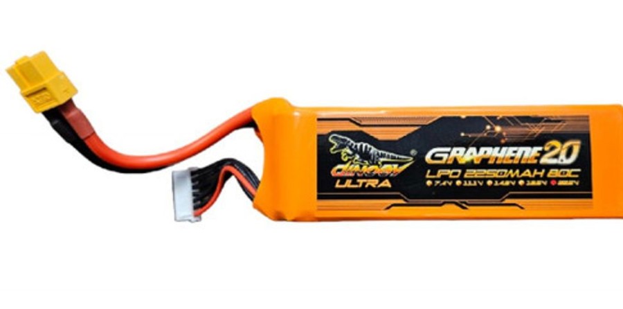 Lithium Polymer Batteries | Batt/Charger Dinogy Dinogy Ultra Graphene 2.0 6S 22.2V 2250Mah 80C Li-Po W/ Xt60