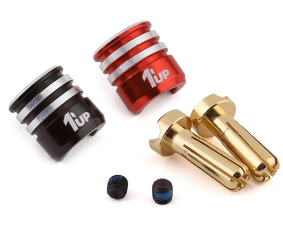 Plugs & Adapter | Accessories 1UP Racing 1Up Racing Heatsink Bullet Plug Grips W/4Mm Bullets (Black/Red)