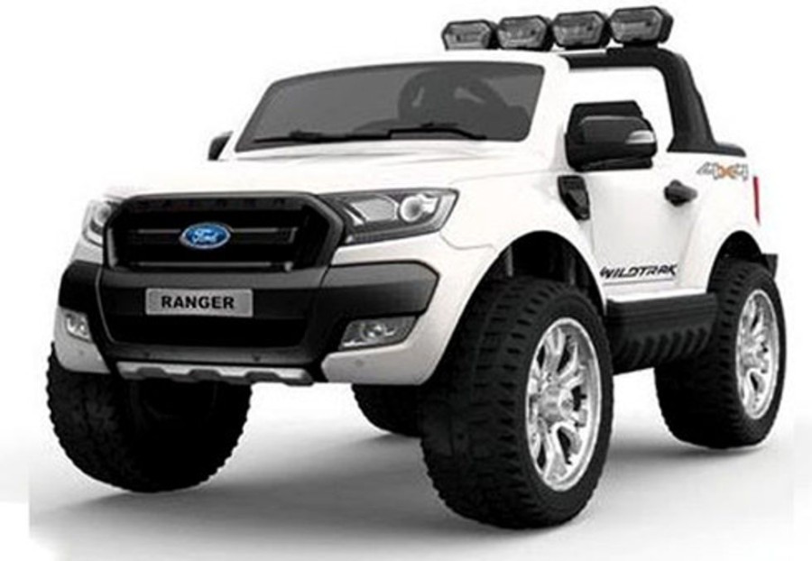 Ride On Softsunshine Ford Ranger Ride On Car, 4 Wheel Drive And Rubber Tyres_ Huge Size (White)