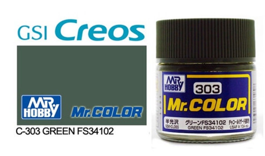 Mr. Hobby Paint | Accessories Mr Hobby Gunze - C303 Mr Color Semi Gloss Green Fs34102