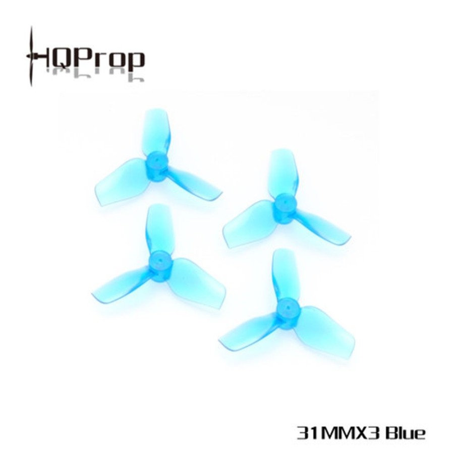 Propellers | Parts HQProp Hq Micro Whoop Prop 31Mmx3 (2Cw+2Ccw)-1Mm Shaft (Blue)