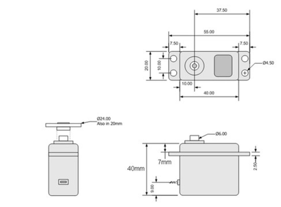 Omg Servos | Electronics OMG Omg A-Mc8 Metal Gear Digital Servo 7.5Kg ( Standard Size)