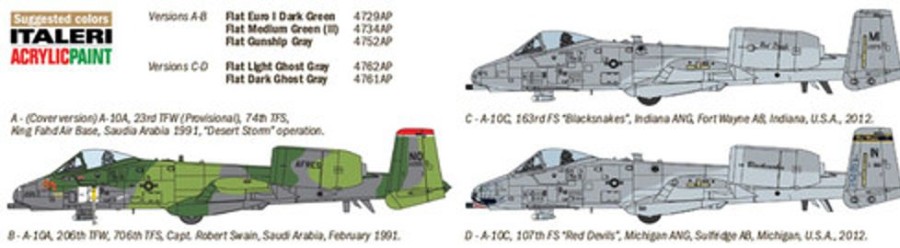 Aircraft | Model & Die-Cast Italeri Italeri - 1/72 A-10 A/C Thunderbolt Ii (Gulf War) Plastic Model Kit [1-1376]