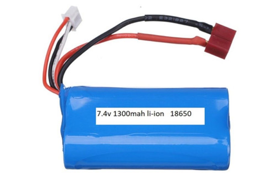 Li-On Battery | Batt/Charger WPL 7.4V 1300Mah Li-Ion 18650