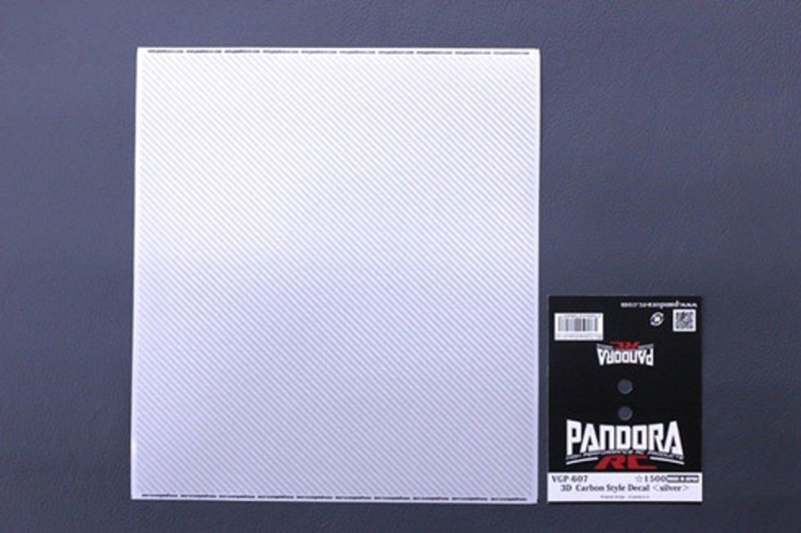 Rc Car Shell & Accessories | Parts Pandora 3D Carbon Style Decal (Silver) [Vgp-607]