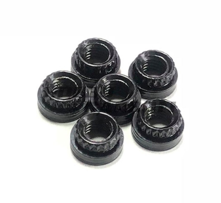 Accessories | Parts HobbyCarbon M3 X 5.5 Steel Press Nuts - Black (10 Pcs)