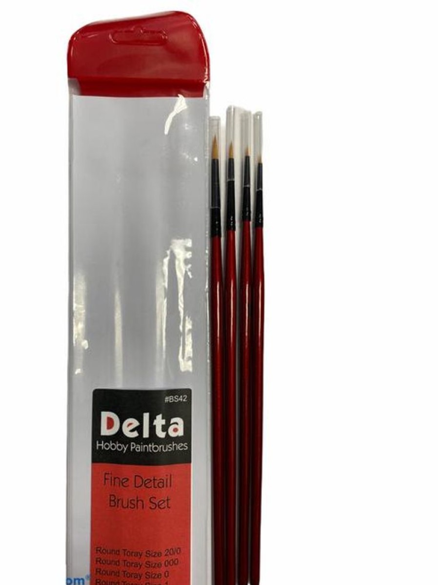 Delta Brushes | Accessories Delta Delta Fine Detail Brush Set W/ Vinyl Storage Pouch