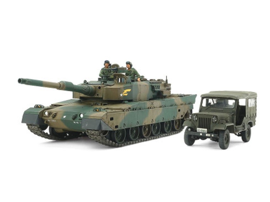 Military | Model & Die-Cast Tamiya Tamiya - 1/35 Jgsdf Type 90 Tank & Type 73 Light Truck Plastic Model Kit Set [25186]