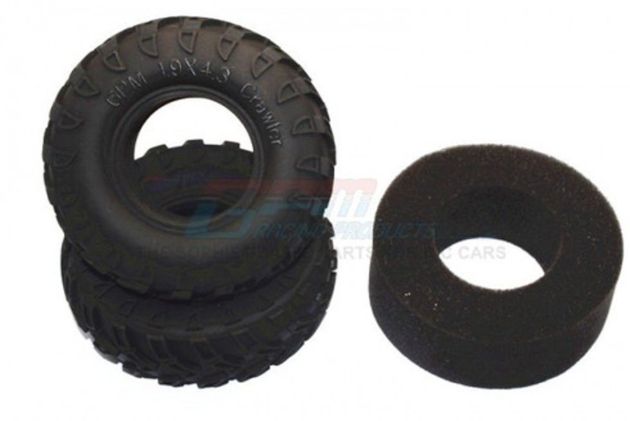 Rim & Tyre | Parts GPM 1.9'' Rubber Radial Tire With Foam Insert 45Deg (1.9''X4.3''X1.8'') - 1Pr