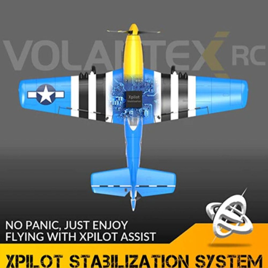 Planes Volantex Volantexrc 4-Ch P51 Mustang Wwii Airplanes With Xpilot Stabilization System(761-5V2 Blue)