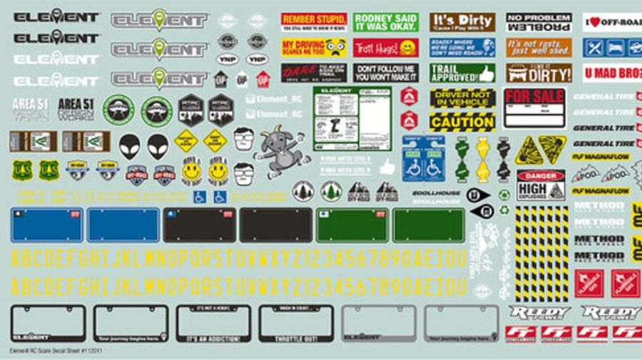 Crawler Accessories | Parts Element RC Element Rc Enduro Scale Decal Sheet