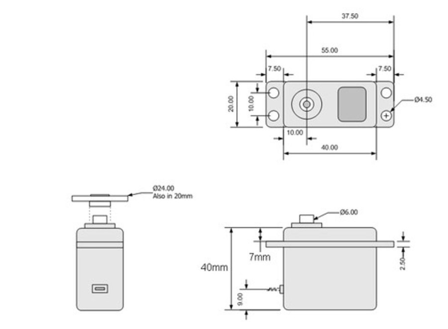 Omg Servos | Electronics OMG Omg A-Mc6 Metal Gear Digital Servo 11Kg ( Standard Size)