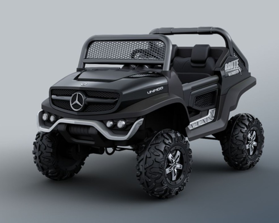 Ride On Softsunshine Latest Mercedes Licensed 4 Wheel Drive 12V Unimog Ride On Toy (Black)