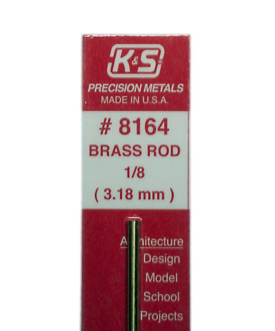 Brass | Accessories K&S K&S Brass Rod 1/8" X 12" #8164